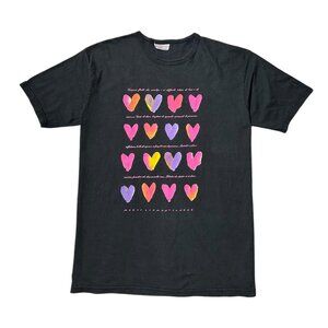 90s Vintage Hearts Art T-shirt Marci Lipman Neon Painted Heart Graphic Canadian.